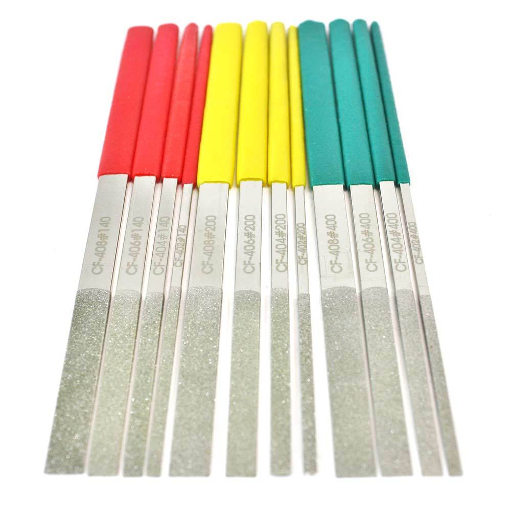 7" Long Diamond Flat Files (12 pcs) - 19395