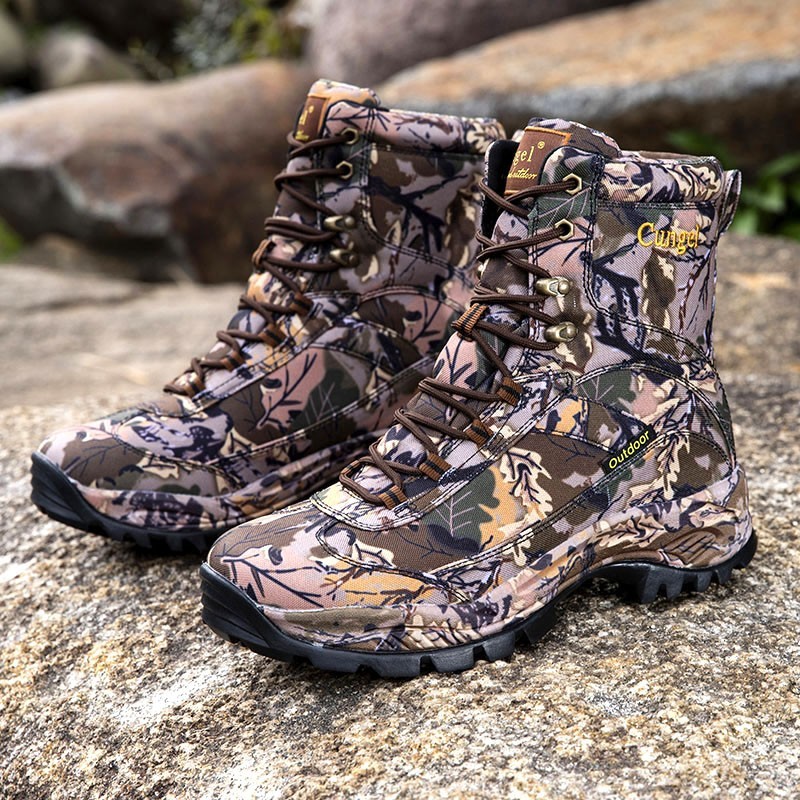 2025 New Men Camo Hunting Shoes Durable Outdoor Shoes High-Cut Fishing Climbing
