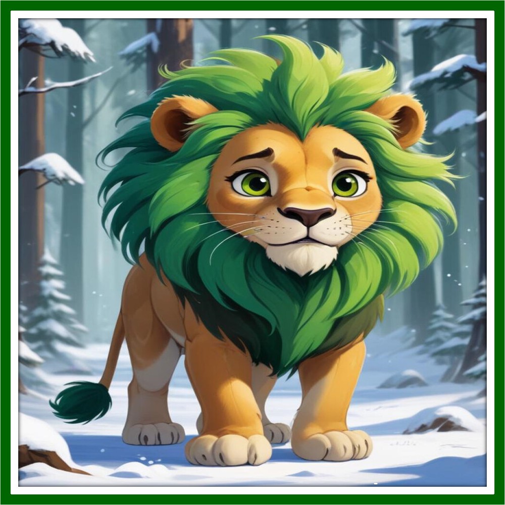 30 Custom Little Green Lion Personalized Address Labels