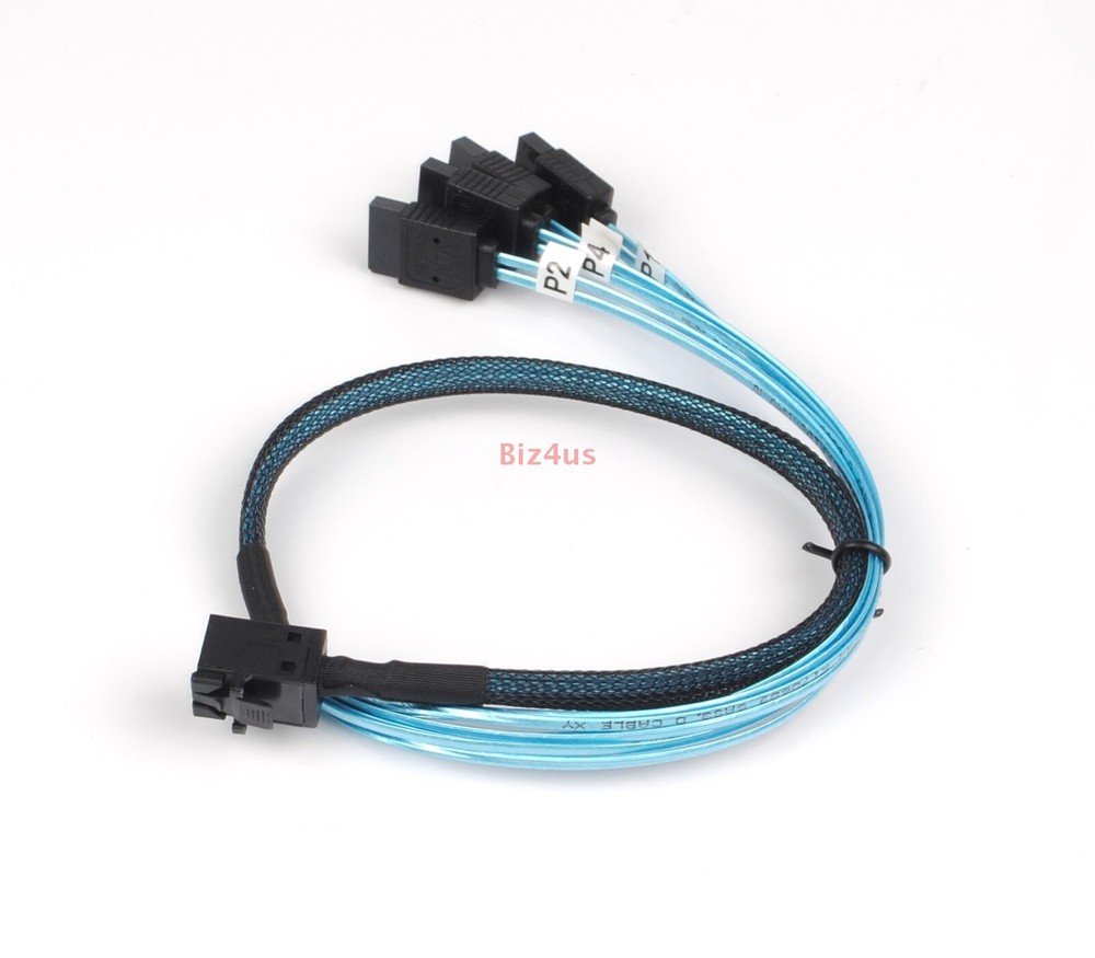 MiniSAS SFF-8643 host to4SATA 7pin Hard Disk Fanout 6Gbps Data Server Raid Cable