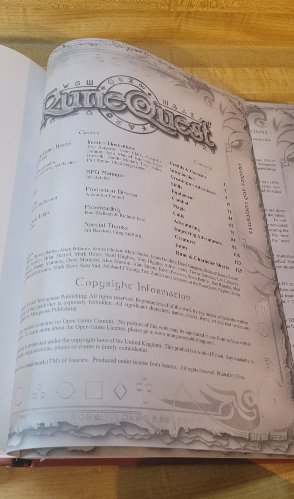 Runequest (Mongoose Publishing, 2006) RPG D&D Style Board Game