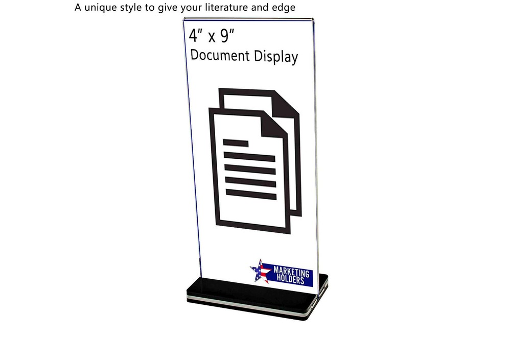 Sign Holder Menu Holder T-Shape with Black & White Removable Base