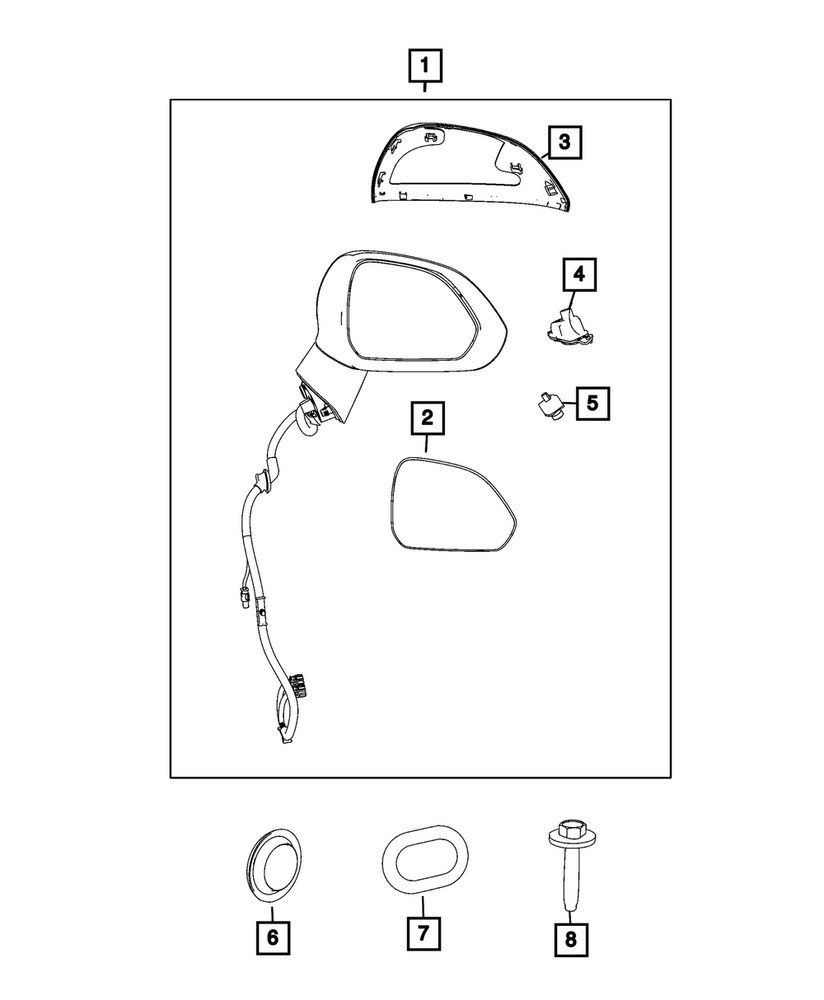 Genuine Mopar Mirror Cap Left 68677611AA