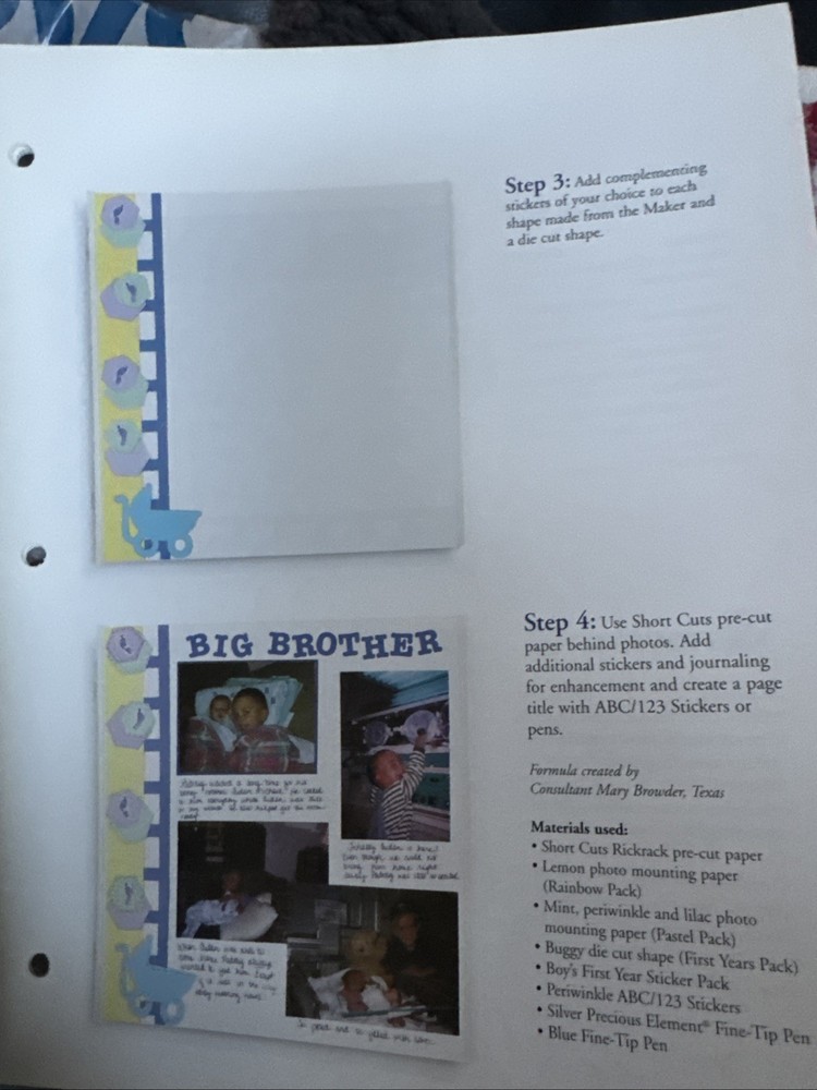 Creative Memories Fast Formulas 4th & 5th Editions - Layout Methods Ideas Spiral