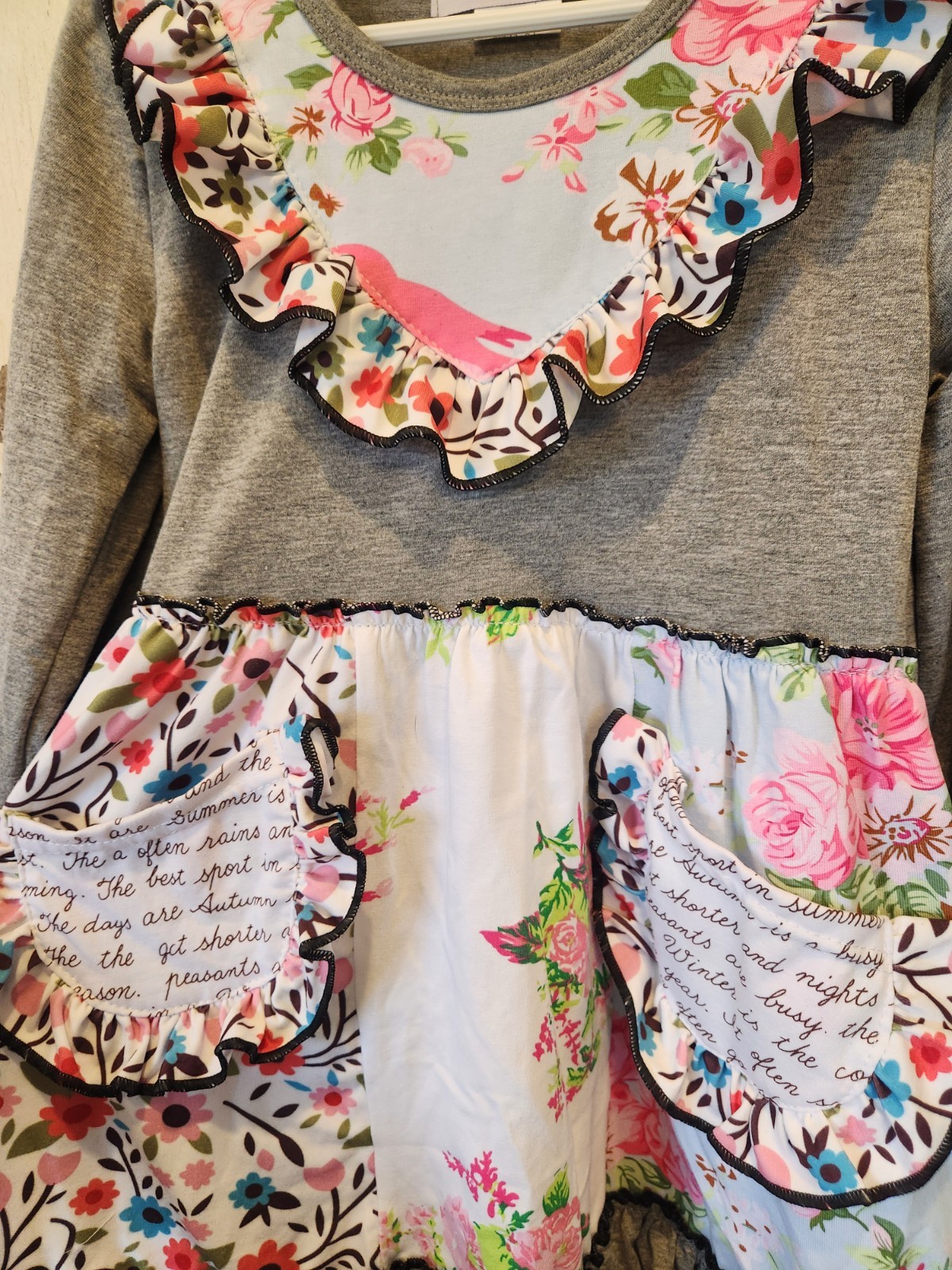 Adorable Sweetness Boutique Ruffle Dress & Bellbottom Pants Girls 7