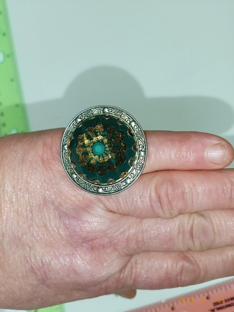 Vtg Oversized Statement Ring Lucite? Beautiful Aqua Blue Kitschy 1970s Bakelite?