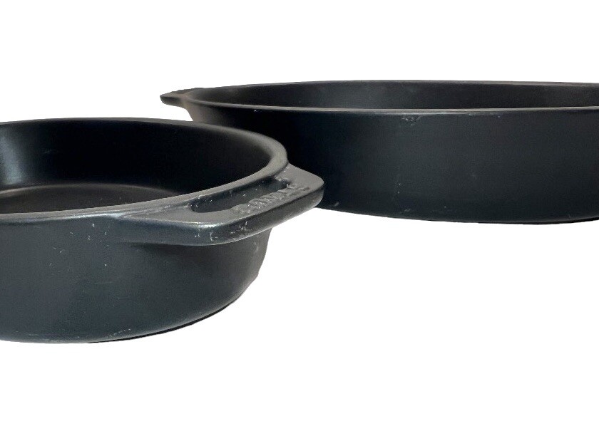 Staub Ceramic Oval 2-pc Nesting Baking Dish Set Gratin Casserole; Black Matte