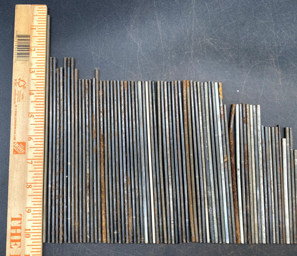 (100) A.C. GILBERT ERECTOR SET AXLE RODS W/ MANY DIFFERENT SIZES (16)
