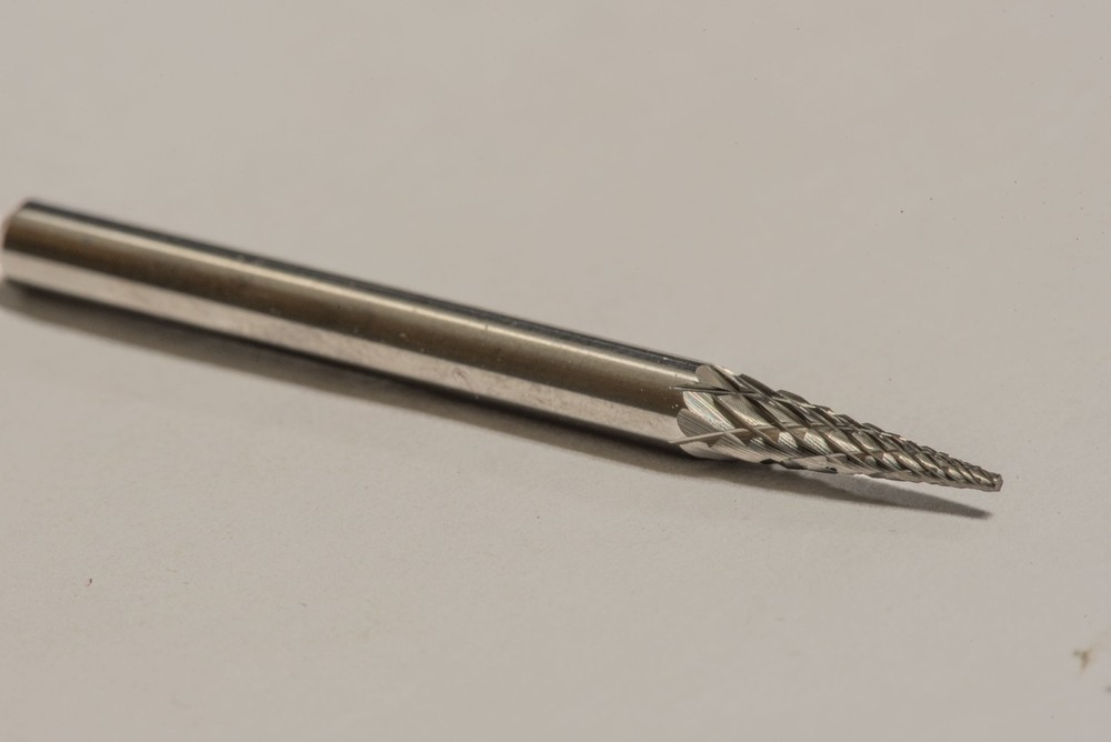 SM42D Cone SOLID Carbide Burr Bur Cutting Tool Die Grinder Bit 1/8"