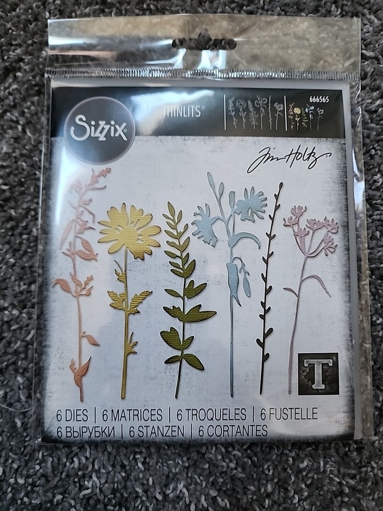 Sizzix Thinlits Dies, Vault Scribbly Wildflowers