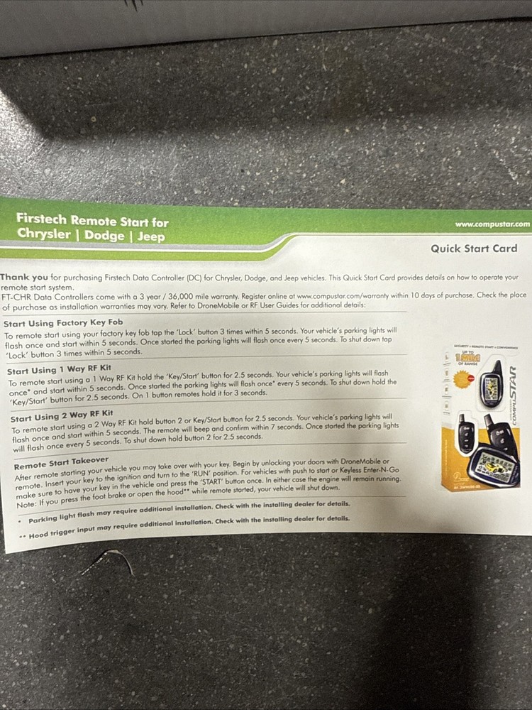 Firstech LLC Data Controller Remote Start DC For Chrysler Dodge Jeep FT-CHR1-DC