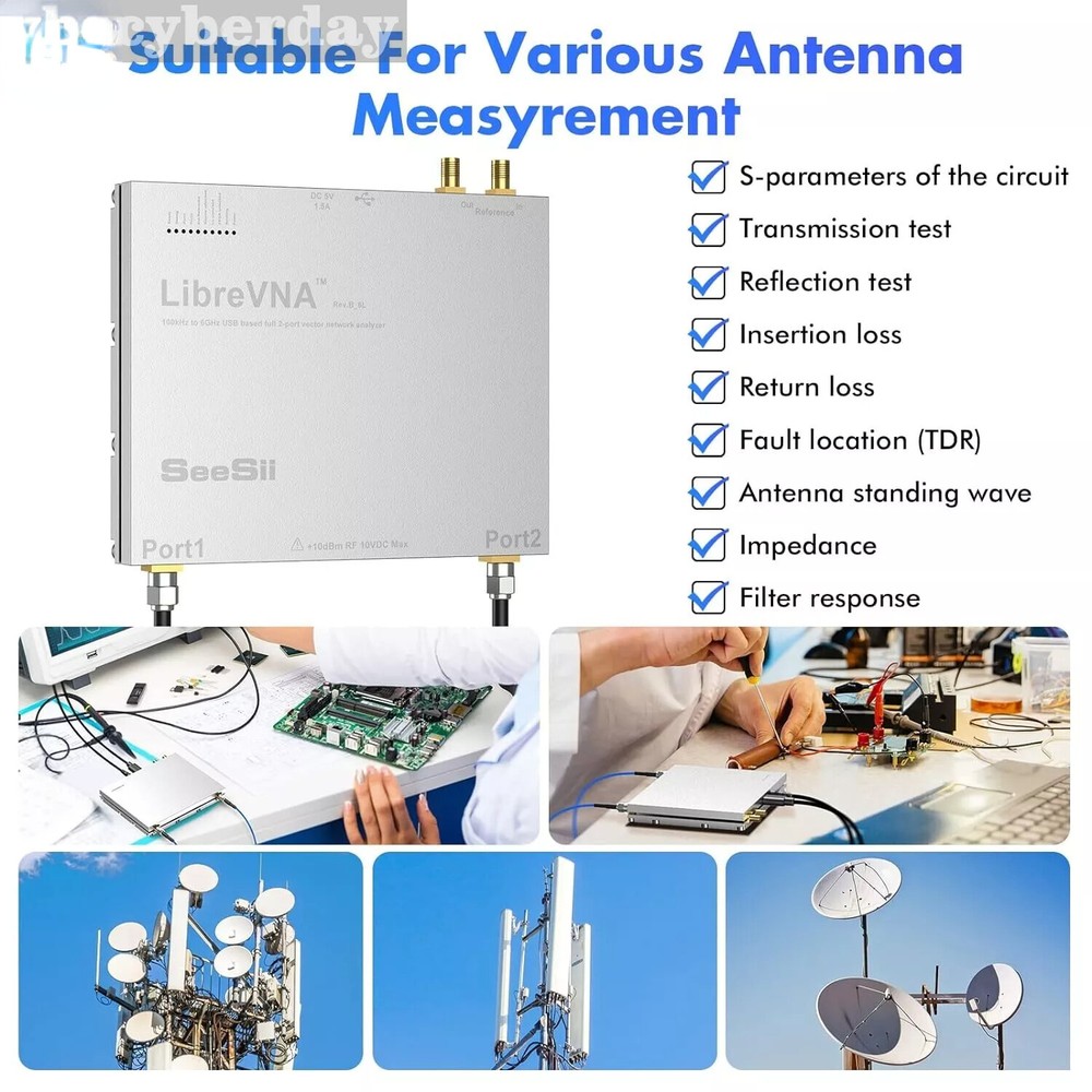 LibreVNA 2.0 Upgraded 100kHz-6GHz Vector Network Analyzer USB Full 2-Port VNA