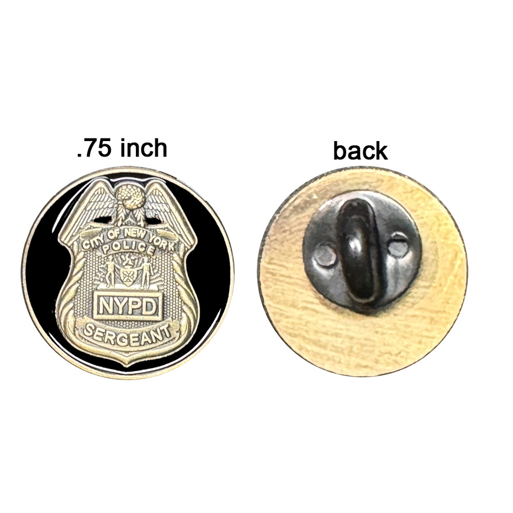PBX-008-6 NYPD Sergeant shield round sgt lapel pin