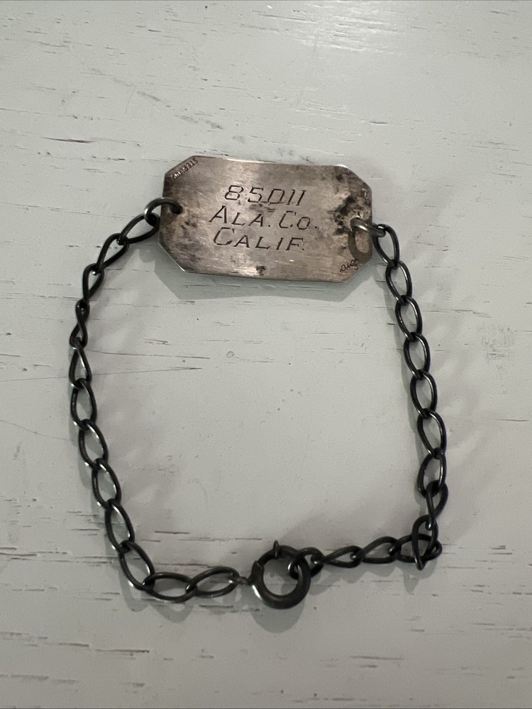 WW2 US Army Air Force Military Name ID Identification Bracelet Sterling Silver