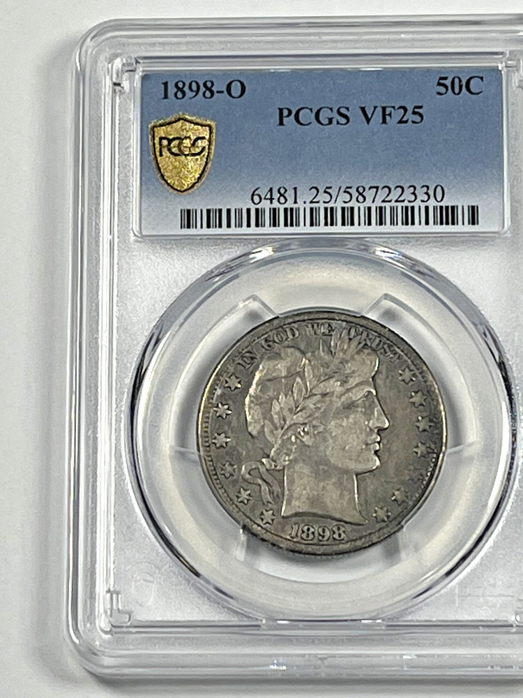 1898-O Barber Half Dollar : PCGS VF25
