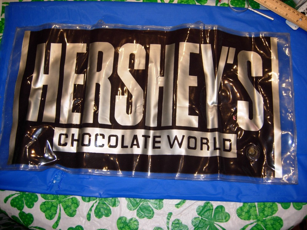 Vintage Hershey 's Plastic Blow-up Inflatable Pillow