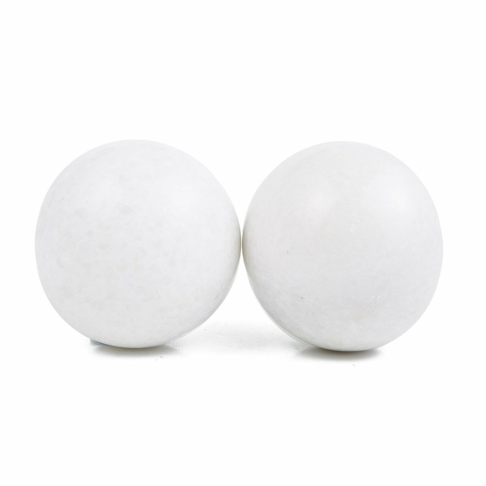 White Marble Stone Chinese Healthy Exercise Massage Baoding Balls