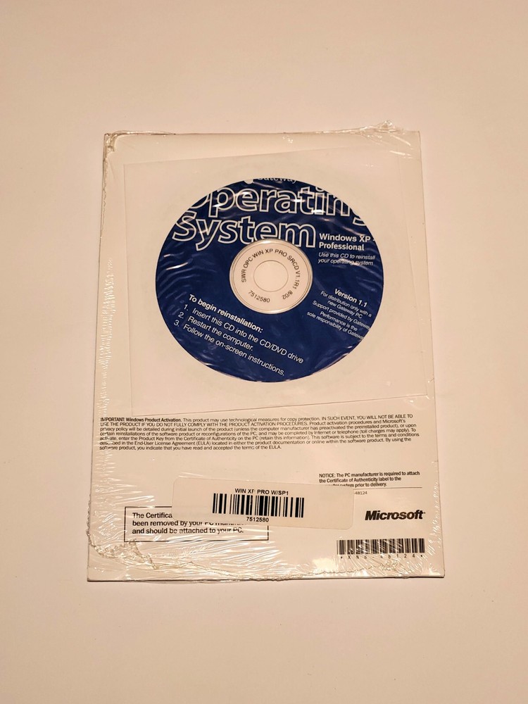 Microsoft Windows XP Professional Service Pack 1 - Version 1.1 - Gateway CD 2002