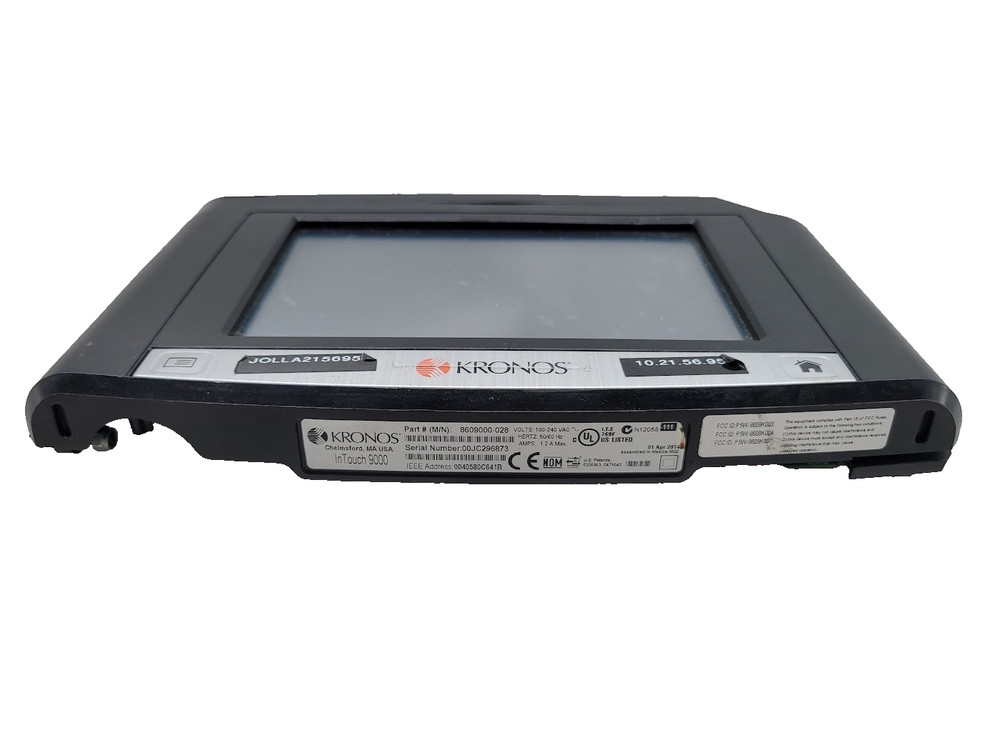 Kronos InTouch 9000 8609000-028 Bar Code Badge Reader Biometric Time Clock