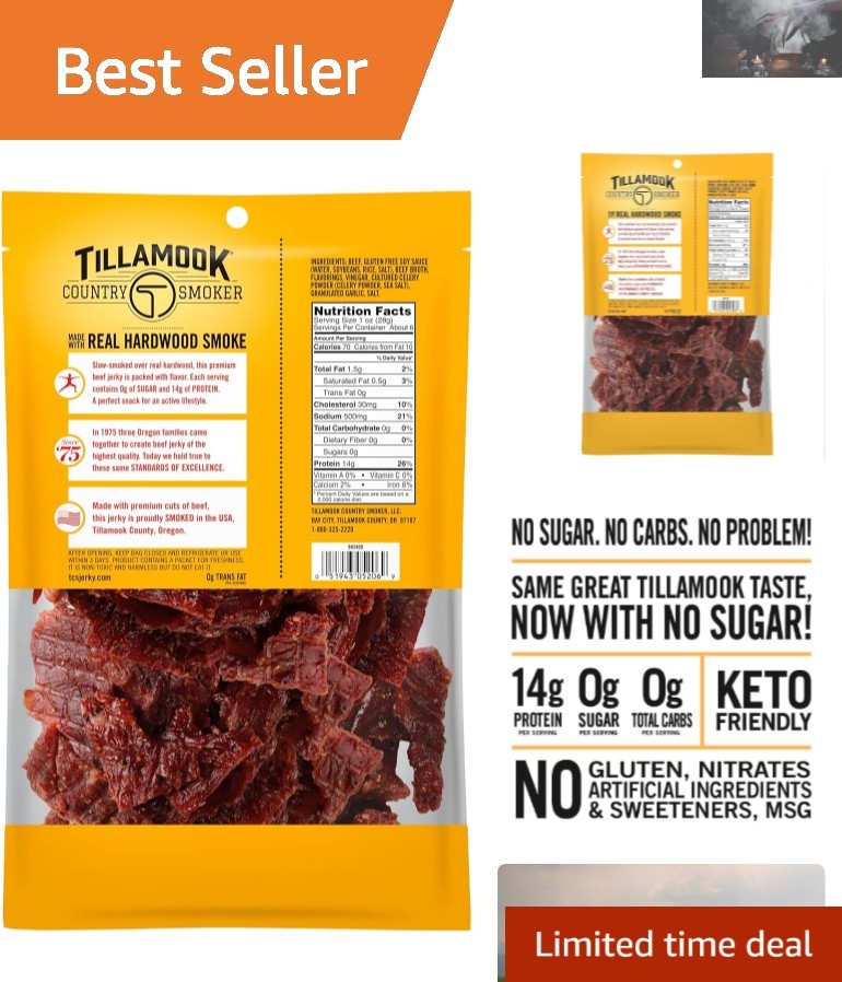Handcrafted  Beef Jerky, Keto Friendly & Zero Sugar - 6.5 Ounce Pack