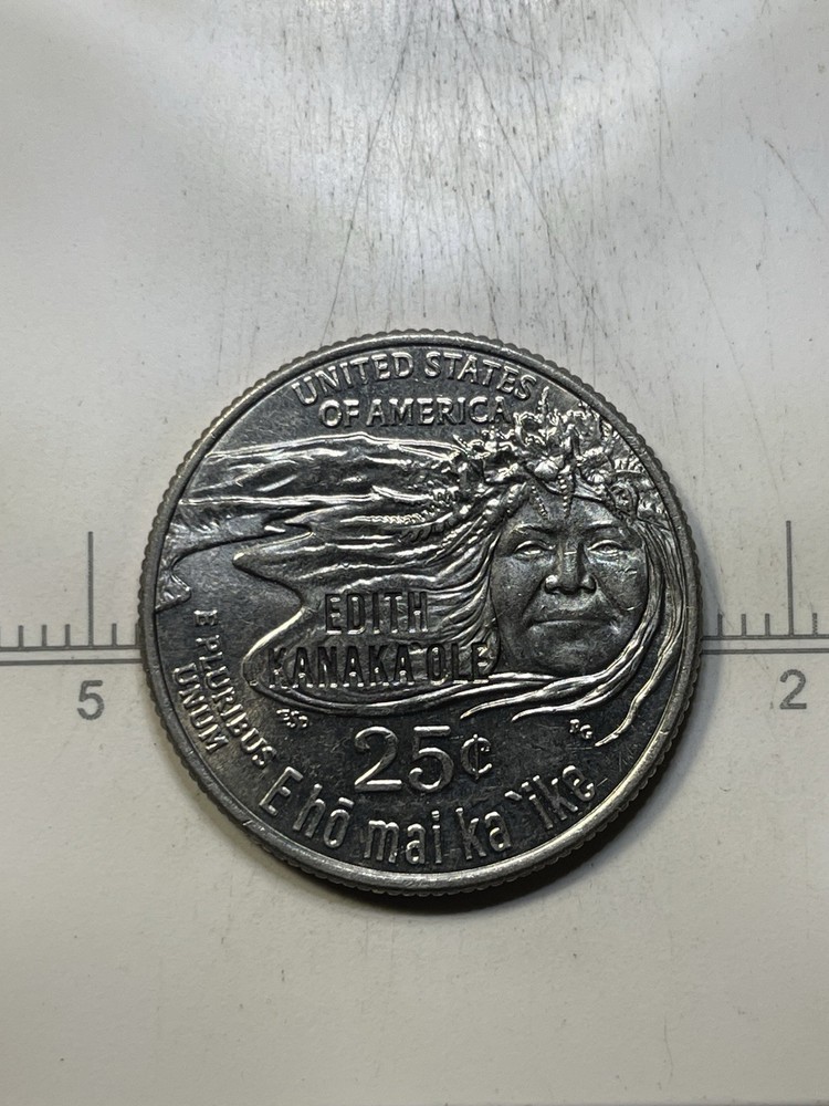 2023 D Edith Kanaka’Ole Quarter with (Cold Sores) Die Chip Errors