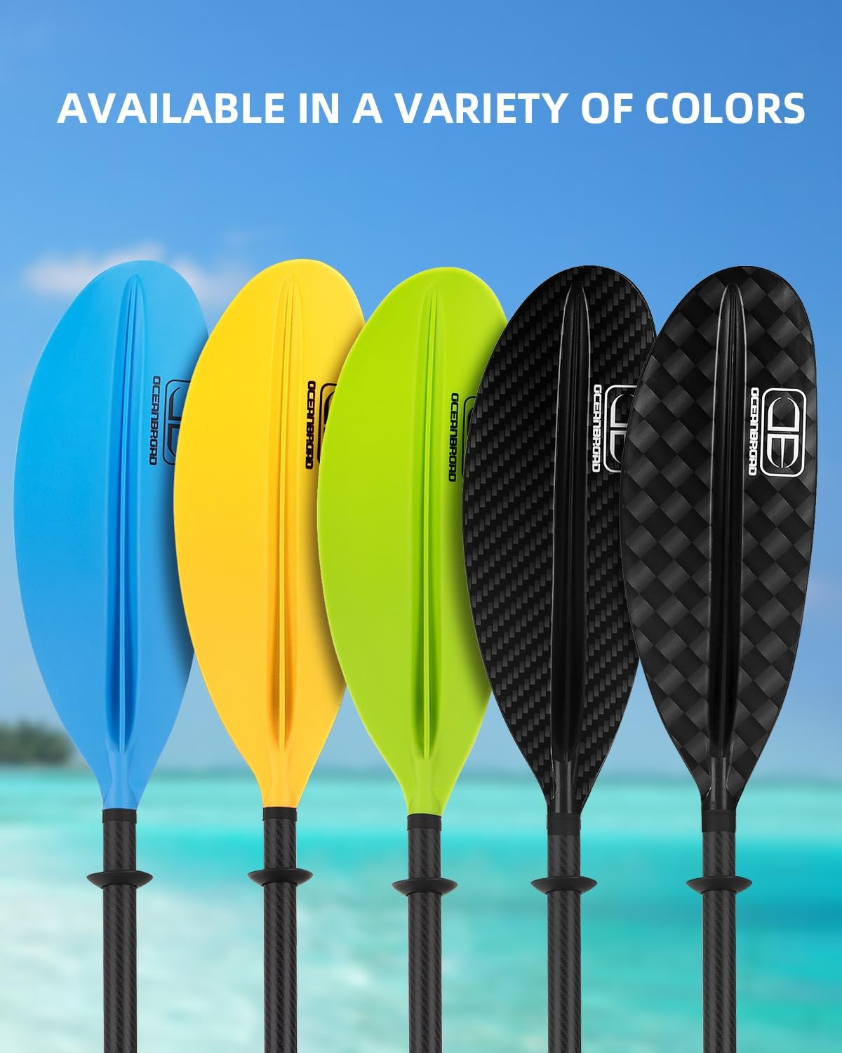 Adjustable Carbon Fiber Kayak Paddle 86in-94in with Leash Black