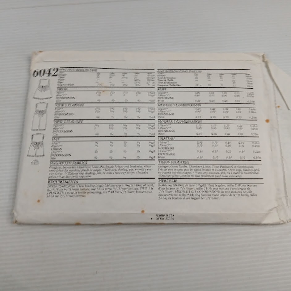 New Look sewing pattern 6042 - NOT CUT