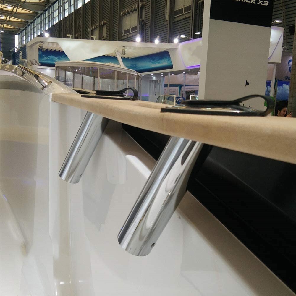 4X 15 Degree Boat Fishing Rod Holder Flush Mount Rod Rack Marine Stainless Steel