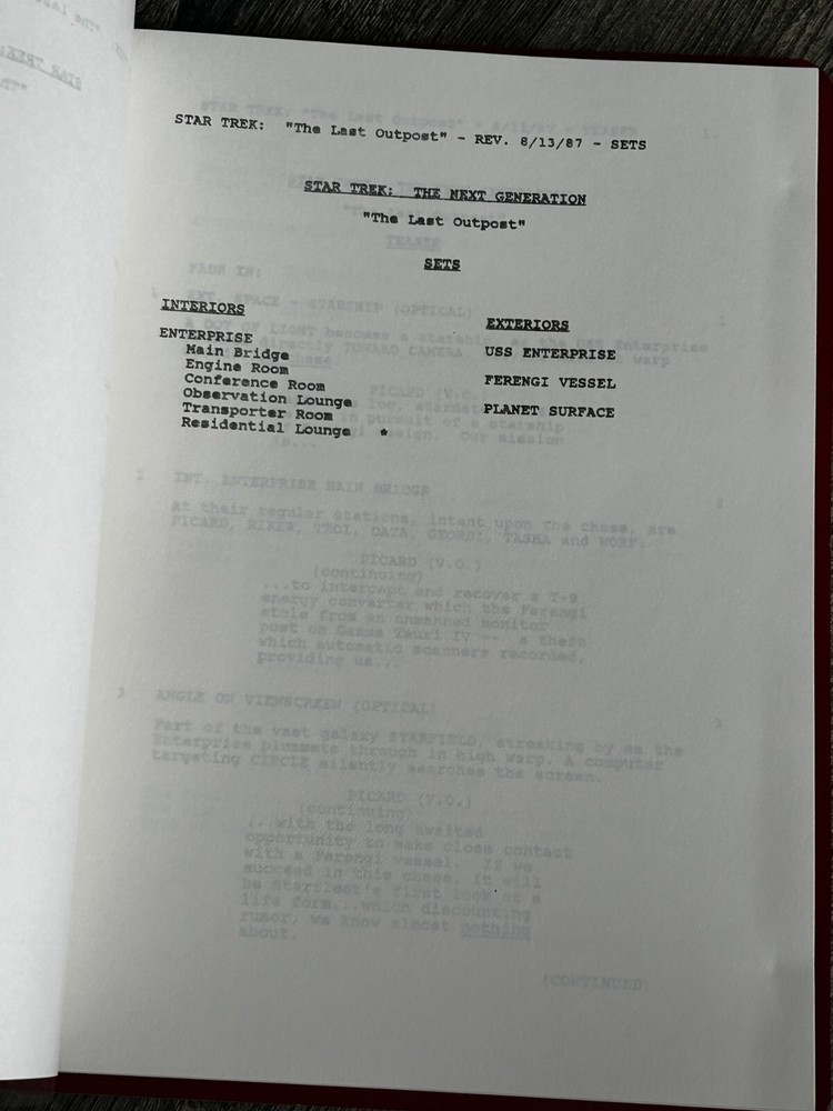 STAR TREK Script The Next Generation Last Outpost 2nd Revised Final Draft 1987