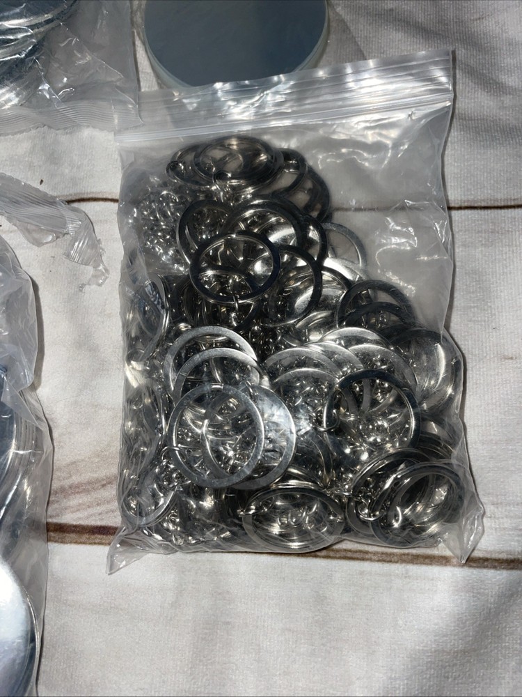 2.25" Button Keychain Parts Supplies 100 Sets NOT Includes Maker Machine READ