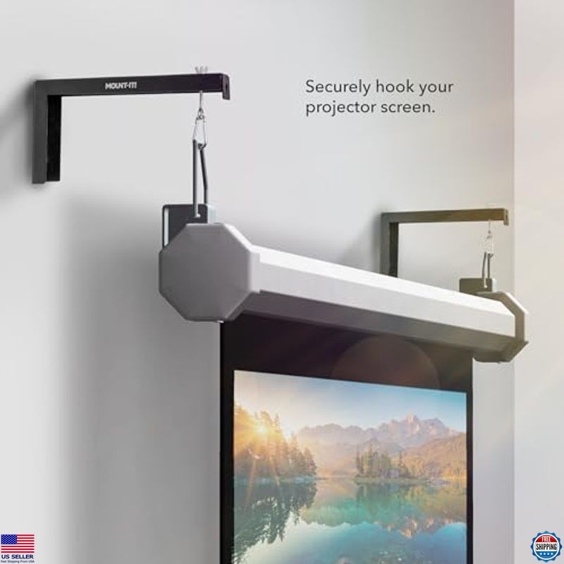 Mount-It! Extra Large Heavy-Duty Projector Screen Wall Mount L-Brackets, 66 lbs