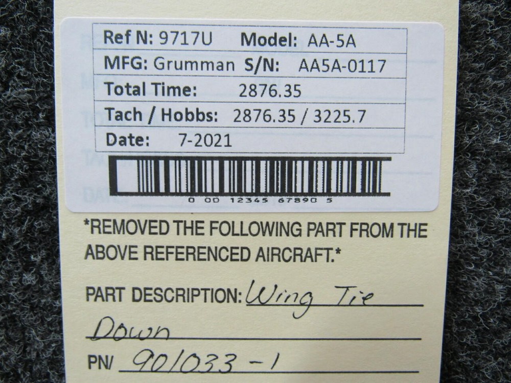 901033-1 Grumman AA-5A Wing Tie Down