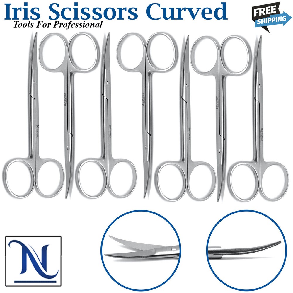 Premium GERMAN TC Iris Scissors 4.5" Curved Surgical Dental Instruments