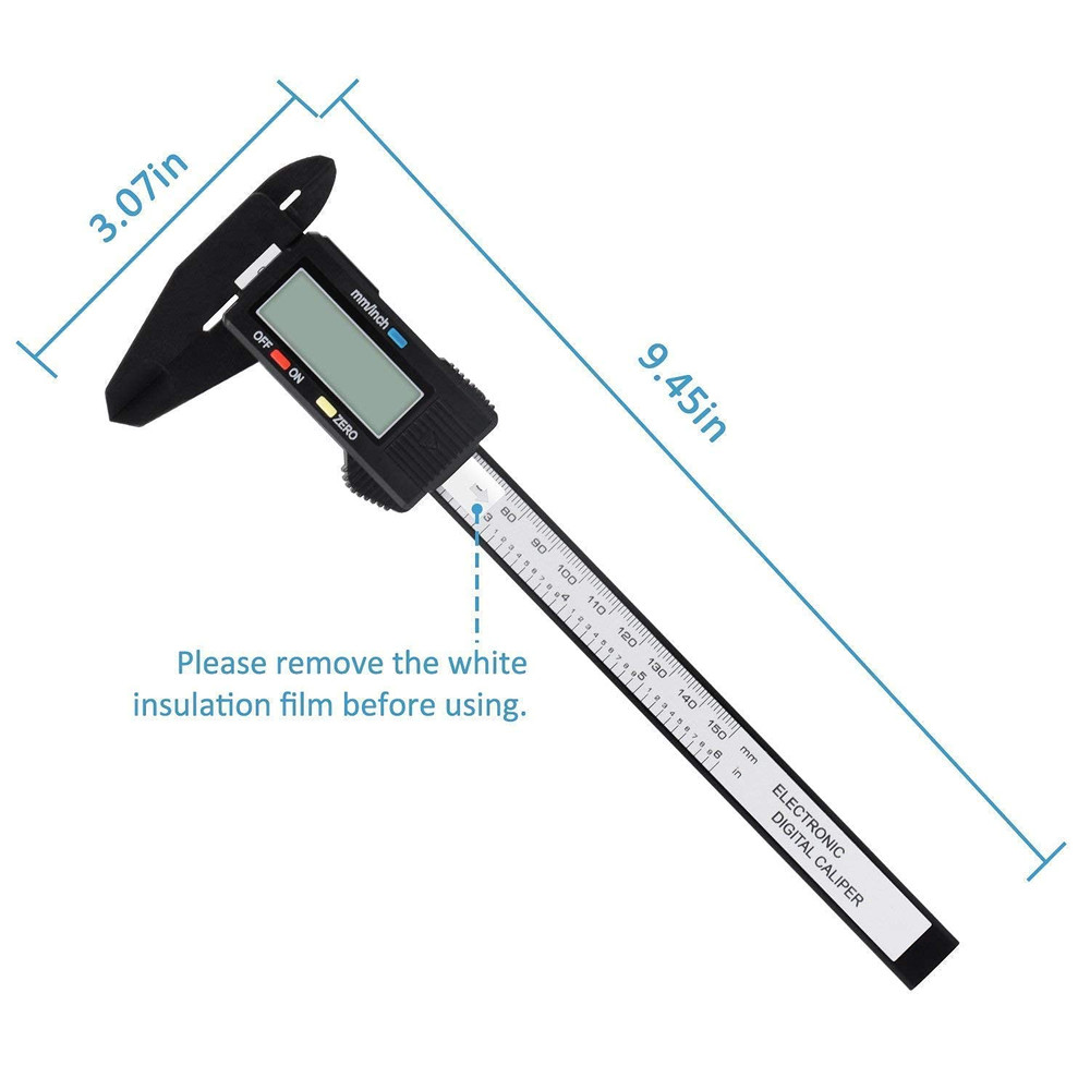 Digital Caliper 0-6" Measuring Tool LCD Auto-Off Inch/MM Conversion
