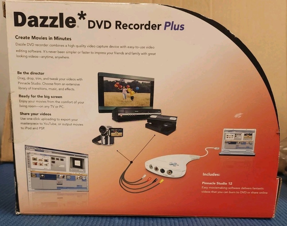 Pinnacle Studio Dazzle DVD Recorder Plus Save & Share Video Device/ NEW OPEN BOX