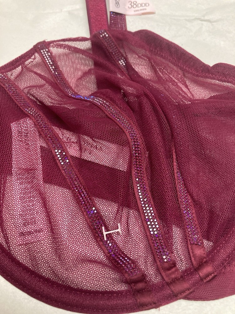 VS Bra Unlined Underwire Sparkle Strap Size 38 DDD