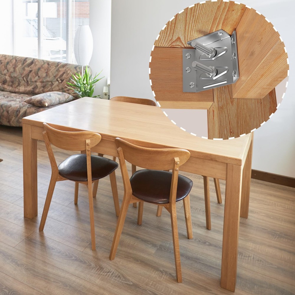 Surface Mount Corner Brackets for Desk Coffee Table Dining Table Bench Legs -