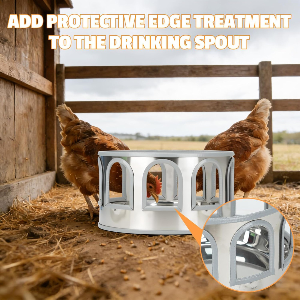 Automatic Chicken Waterer Base, Stainless Steel Poultry Auto Drinker Waterer Bas