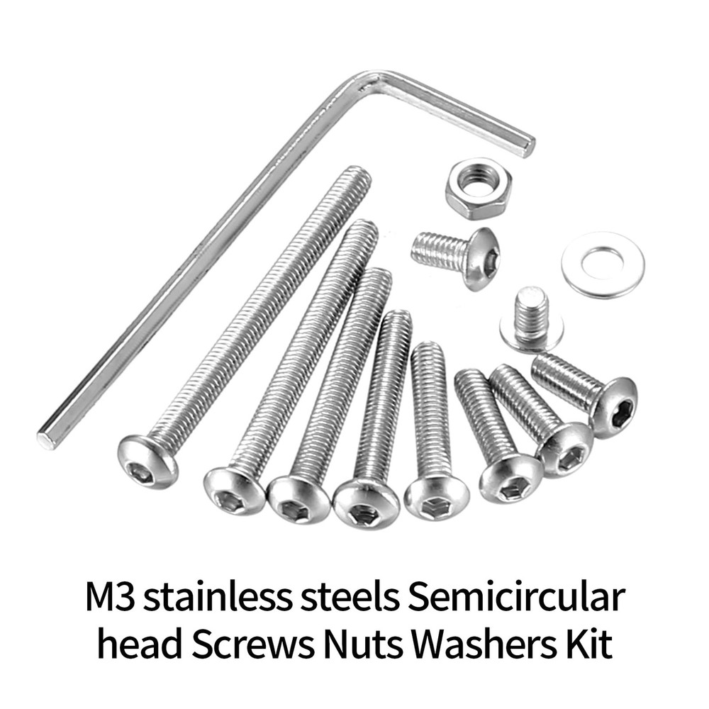 1050 Pcs M3 Screws Kit, Machine and Nuts Washers M3, Silver
