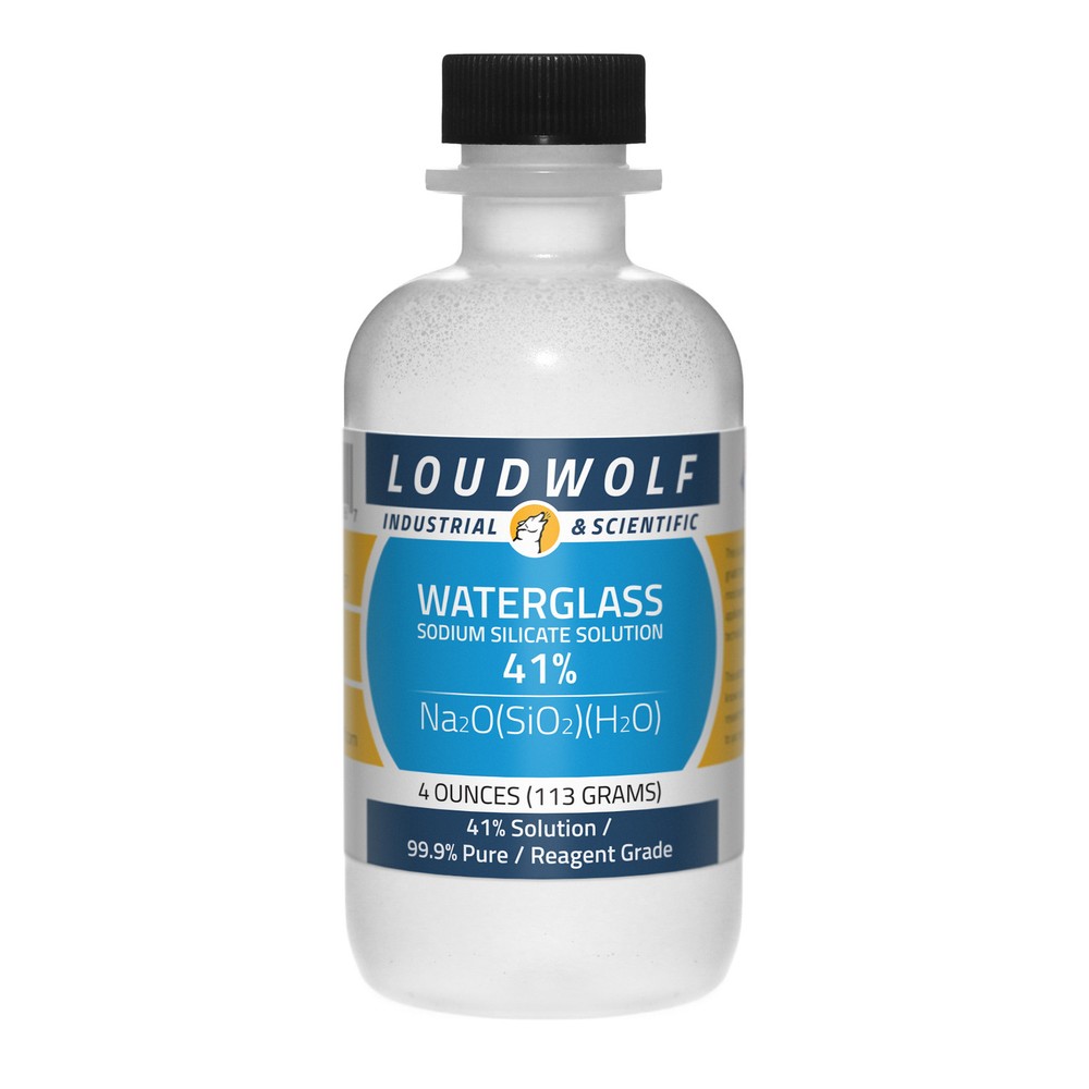Sodium Silicate Solution, 41% Concentration, 4oz, Reagent Grade, SHIPS SAME DAY