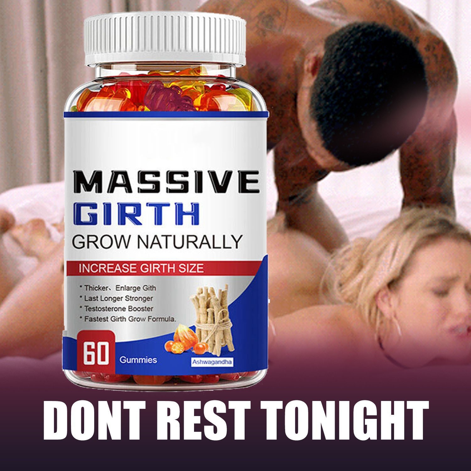 Male Enhancement Gummies Booster & Thicker Last Longer Stronger Bigger 60 Gummy