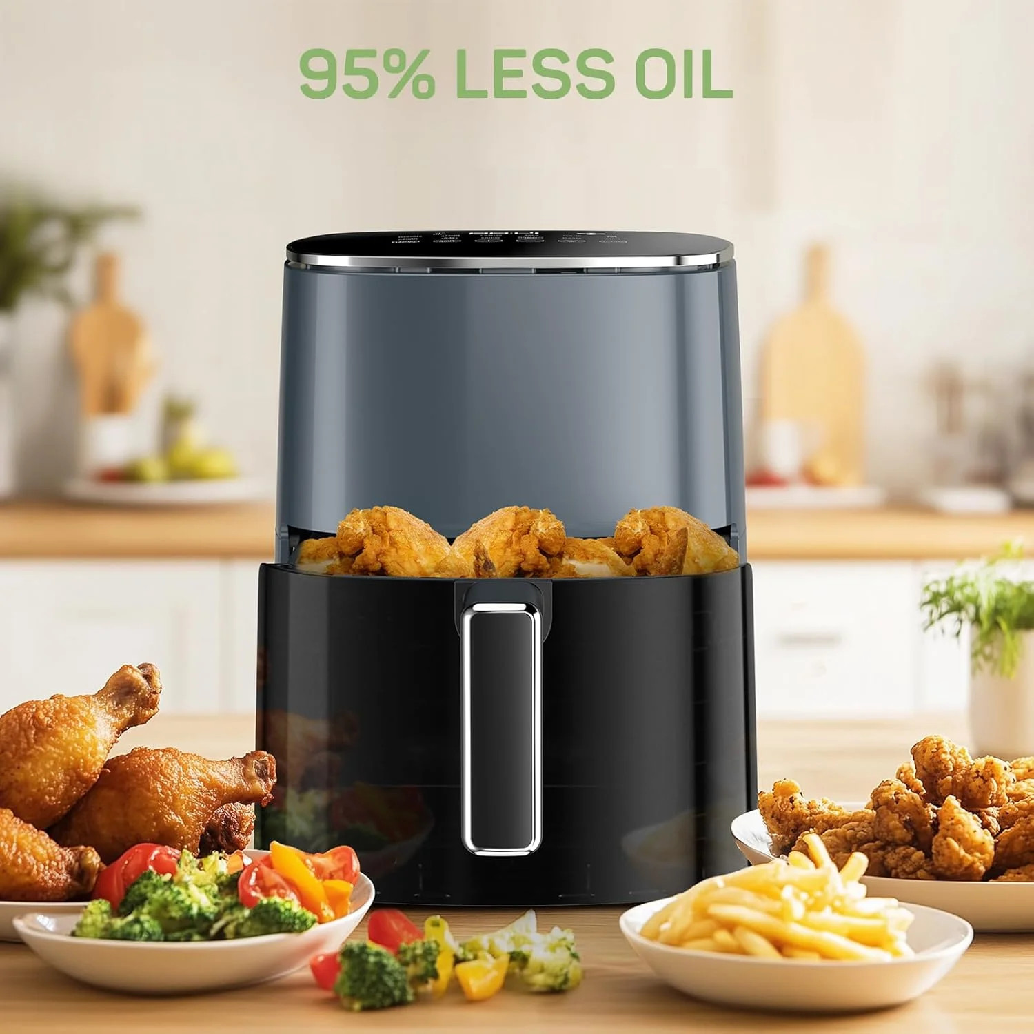 Air Fryer, 6-Quart Smart Air Fryer, 12-in-1 Functions - Air Fry, Roast, Reheat,