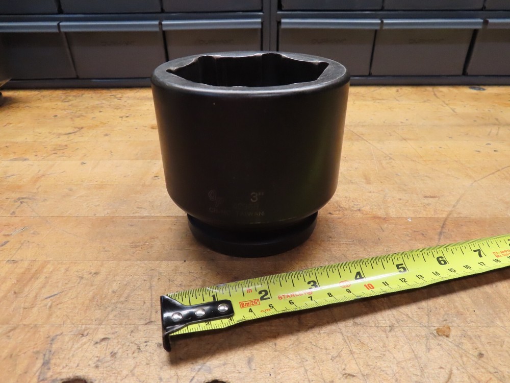 Grey pneumatic 4096R 3" 6-point impact socket 1" dr