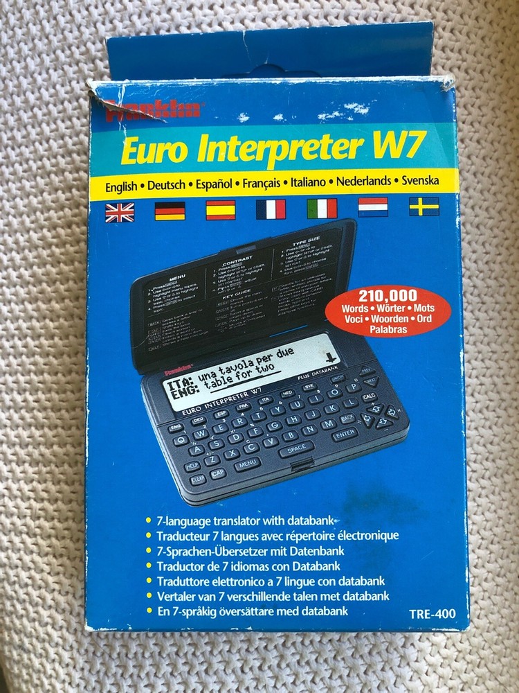 Franklin Euro Interpreter W7 TRE-400 7 Language World Translator Databank