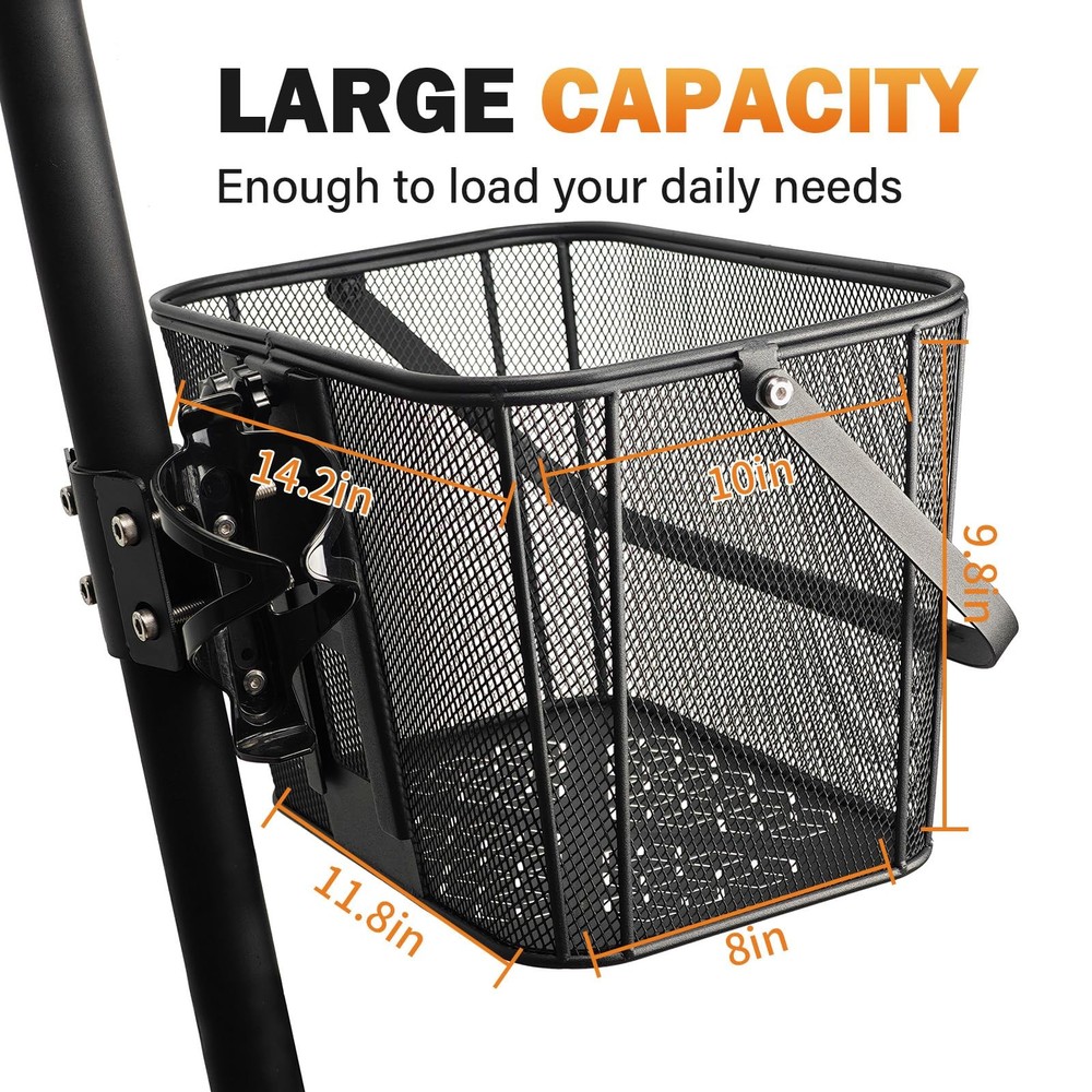 Scooter Basket Extra Large 130lb Loading Capacity Removable Front basket for ...