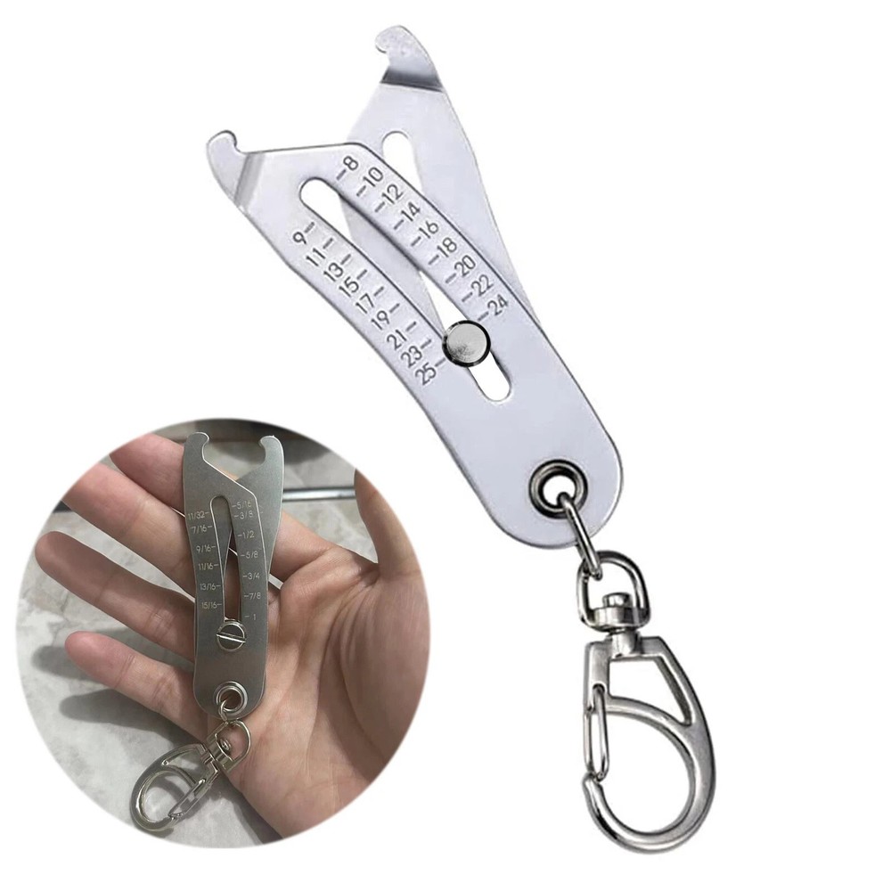 Durable Thread Size Identifier - Stainless Steel Bolt Gauge Keychain Tool