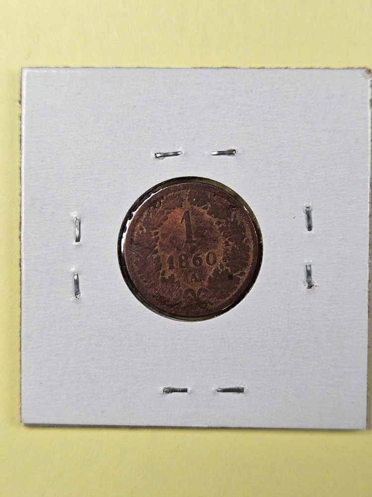 COINS - AUSTRIA - 1 KREUZER 1860 A