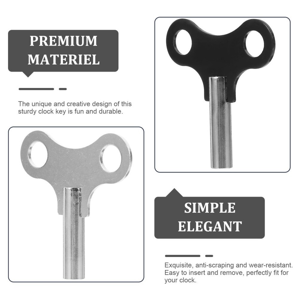 2 Pcs Practical Clock Keys Sturdy Winders Convenient Tools for Floor Clock