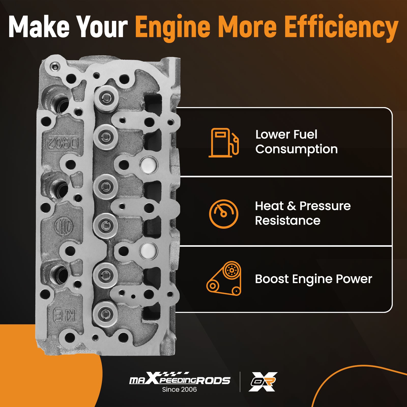 Complete Cylinder Head for Kubota D902 Engine D902-EF01 1G962-03045 1G962-03046