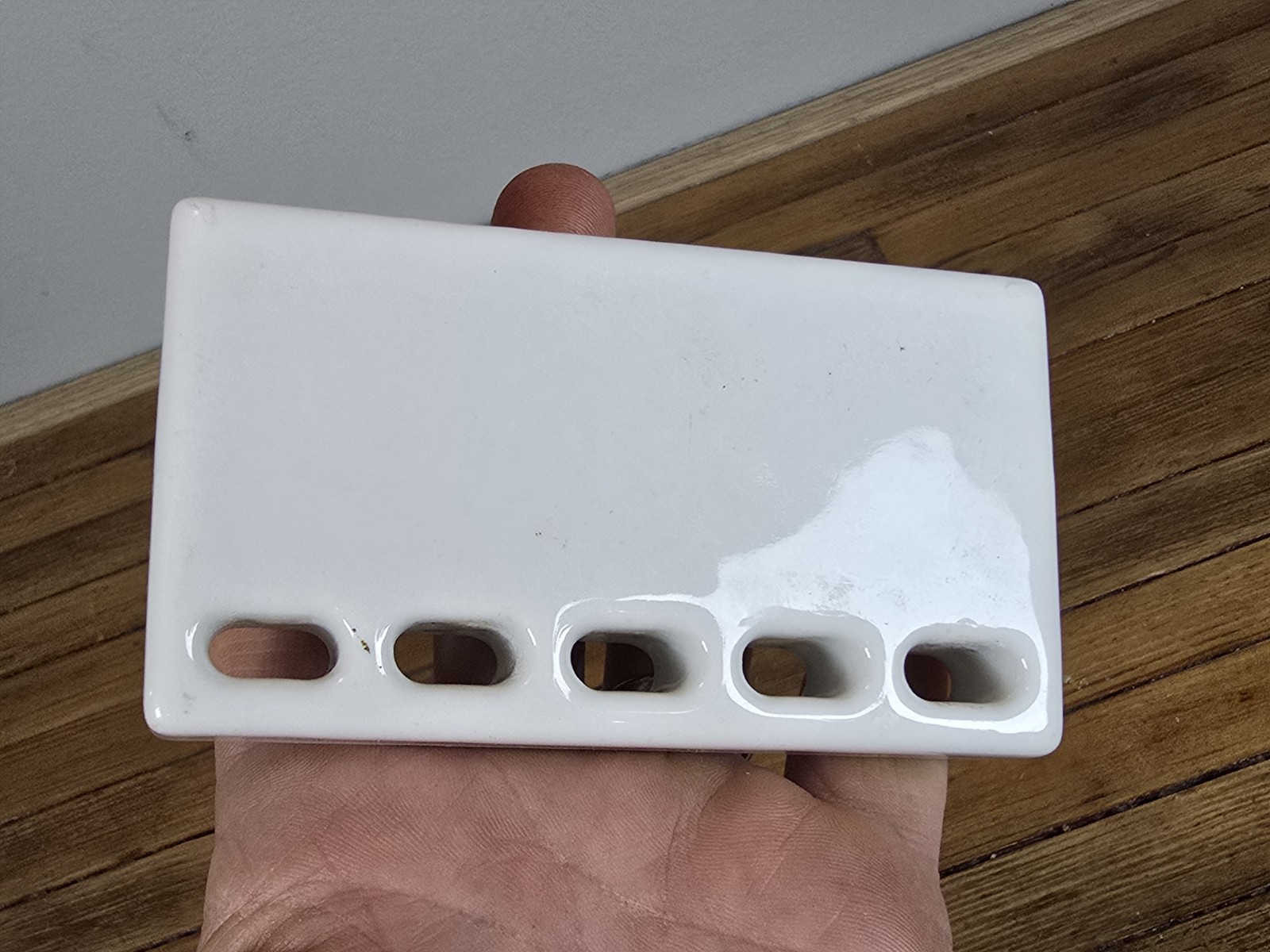 Antique Vintage Porcelain Wall Mount Bathroom Toothbrush/Paste Holder Farmhouse